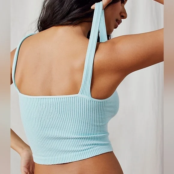 NWOT Free People Movement Washed Seamless Ribbed Crop tank size XS/S - Picture 3 of 6